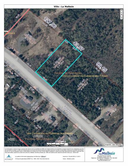 11 - Terrain et terre à vendre, La Malbaie (Code - mb414, Charlevoix)